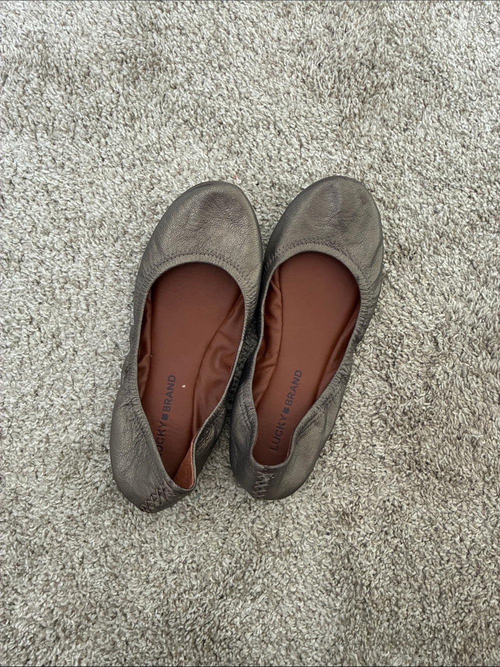 Lucky Brand Metallic Pewter Ballet Flats